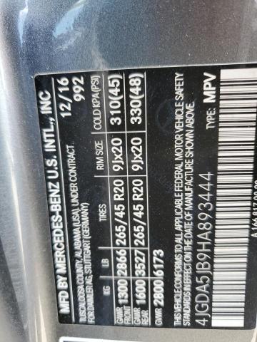 4JGDA5JB9HA893444 - 2017 MERCEDES-BENZ GLE 350 ნაცრისფერი ფოტო 13