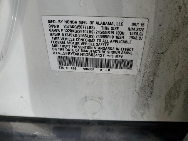 5FRYD4H45GB034127 - 2016 ACURA MDX TECHNOLOGY Ақ фото 13