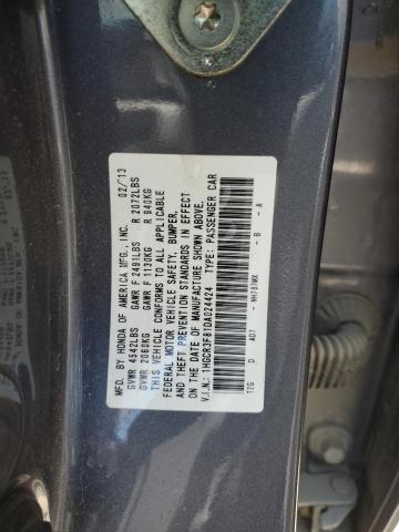 1HGCR3F81DA024424 - 2013 HONDA ACCORD EXL GRAY photo 12