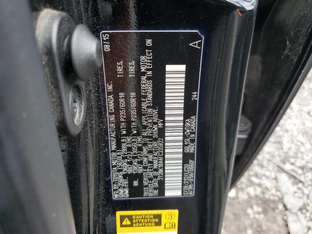 2T2BK1BA4FC335822 - 2015 LEXUS RX 350 BASE BLACK photo 13