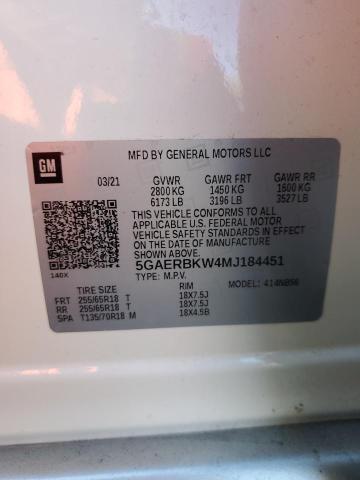 5GAERBKW4MJ184451 - 2021 BUICK ENCLAVE ESSENCE 白色 照片 12