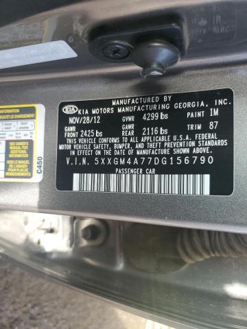 5XXGM4A77DG156790 - 2013 KIA OPTIMA LX ნაცრისფერი ფოტო 12