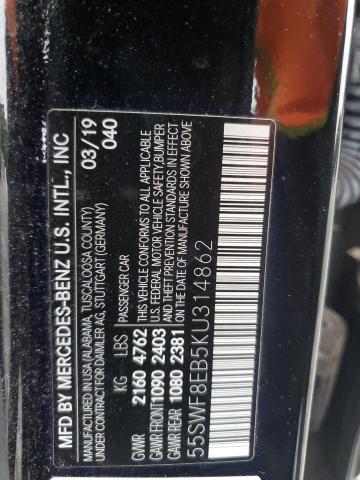 55SWF8EB5KU314862 - 2019 MERCEDES-BENZ C 300 4MATIC BLACK photo 12