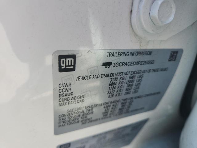 1GCPACED4PZ259282 - 2023 CHEVROLET SILVERADO C1500 LT WHITE photo 12