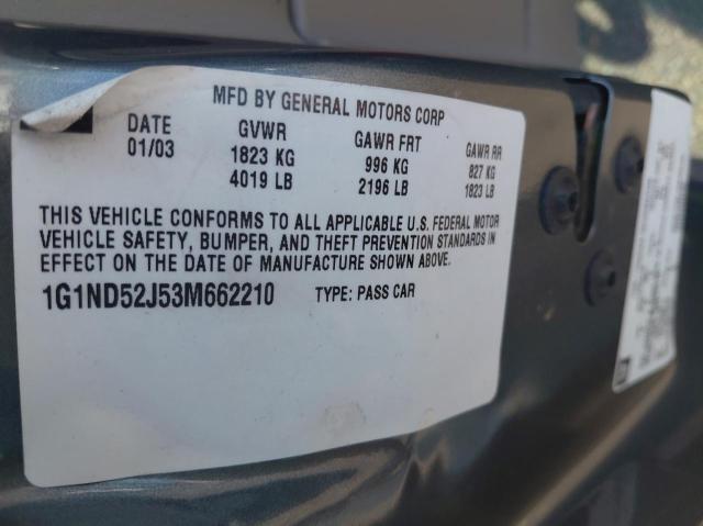 1G1ND52J53M662210 - 2003 CHEVROLET MALIBU Gri fotoğraf 10