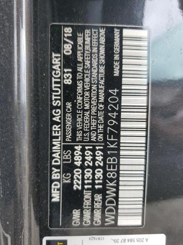 WDDWK8EB1KF794204 - 2019 MERCEDES-BENZ C 300 4MATIC BLACK photo 12