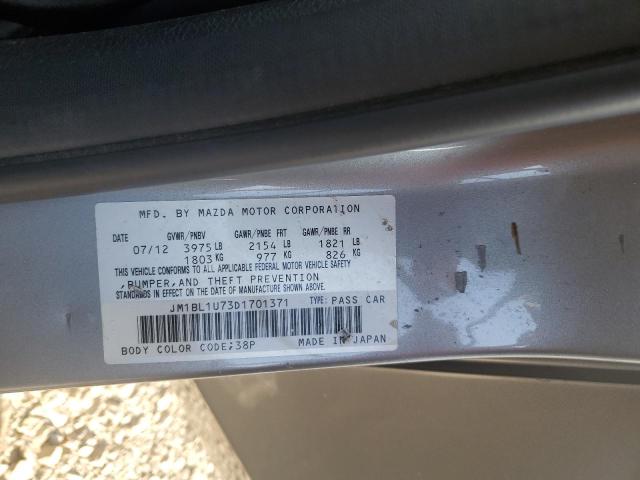 JM1BL1U73D1701371 - 2013 MAZDA 3 I SILVER photo 13