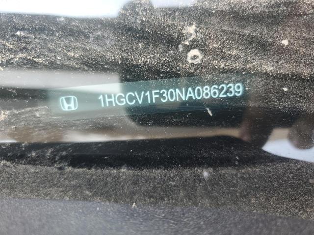 1HGCV1F30NA086239 - 2022 HONDA ACCORD SPORT WHITE photo 12