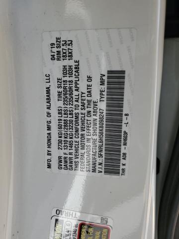 5FNRL6H58KB098247 - 2019 HONDA ODYSSEY EX WHITE photo 14