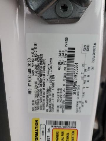 3FA6P0H73HR203604 - 2017 FORD FUSION SE 白色 照片 12