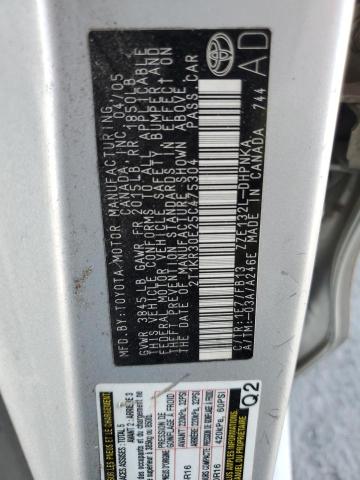 2T1KR30E25C475304 - 2005 TOYOTA COROLLA MATRIX XR SILVER photo 12