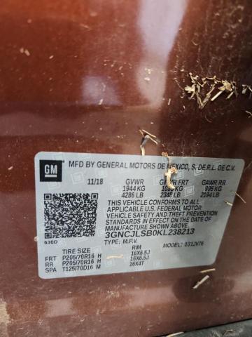 3GNCJLSB0KL238213 - 2019 CHEVROLET TRAX 1LT Қызғылт сары фото 12