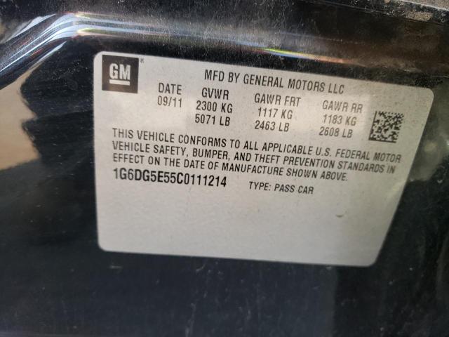 1G6DG5E55C0111214 - 2012 CADILLAC CTS LUXURY COLLECTION Noir photo 12