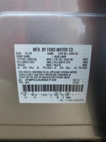 2FMPK4J92RBA77229 - 2024 FORD EDGE SEL SILVER photo 13