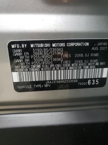 JA4J3TA8XNZ033599 - 2022 MITSUBISHI OUTLANDER ES SILVER photo 13