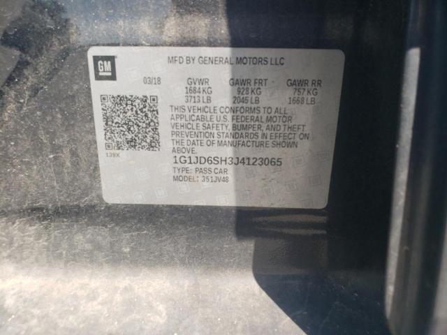 1G1JD6SH3J4123065 - 2018 CHEVROLET SONIC LT Boz foto 12