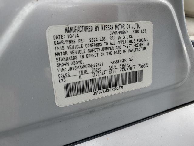 JN1BV7AR0FM392871 - 2015 INFINITI Q50 BASE 银色 照片 12