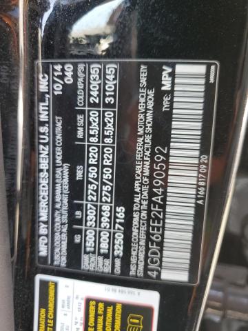 4JGDF6EE2FA490592 - 2015 MERCEDES-BENZ GL 450 4MATIC BLACK photo 13