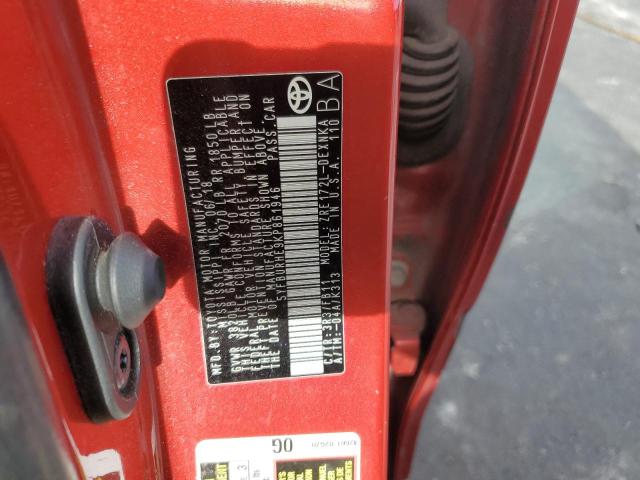 5YFBURHE9KP861946 - 2019 TOYOTA COROLLA L Qırmızı foto 12