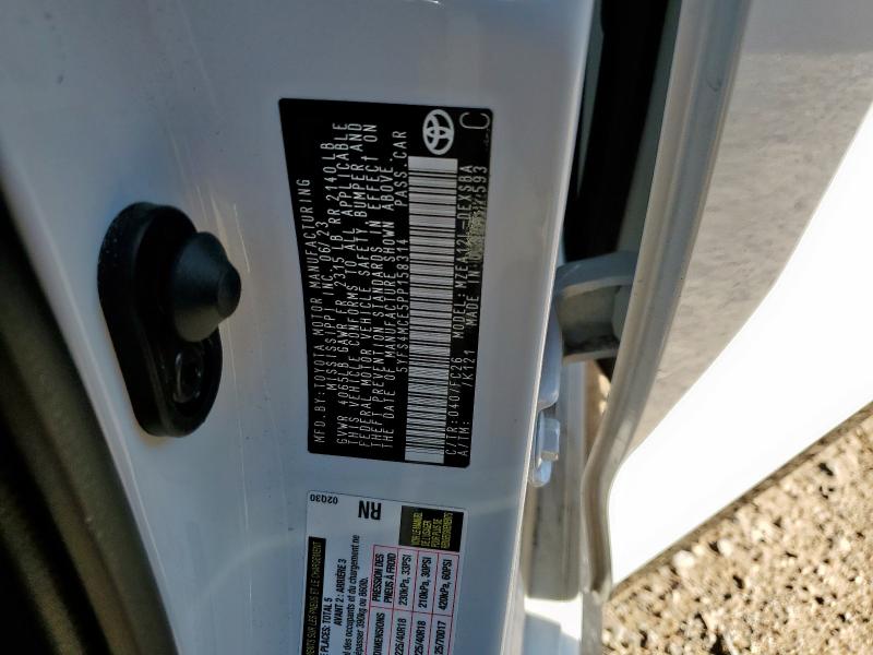 5YFS4MCE5PP158314 - 2023 TOYOTA COROLLA SE Білий фото 12