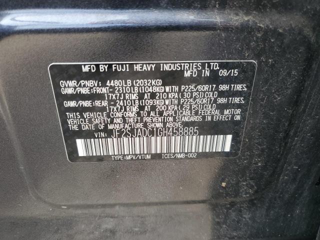 JF2SJADC1GH458885 - 2016 SUBARU FORESTER 2.5I PREMIUM BLACK photo 13