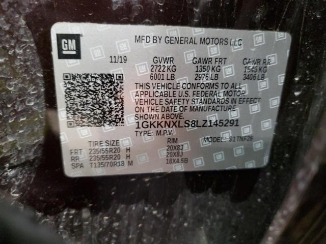 1GKKNXLS8LZ145291 - 2020 GMC ACADIA DENALI ბურგუნდია ფოტო 14