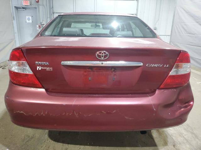 4T1BE32K22U564847 - 2002 TOYOTA CAMRY LE BURGUNDY photo 6