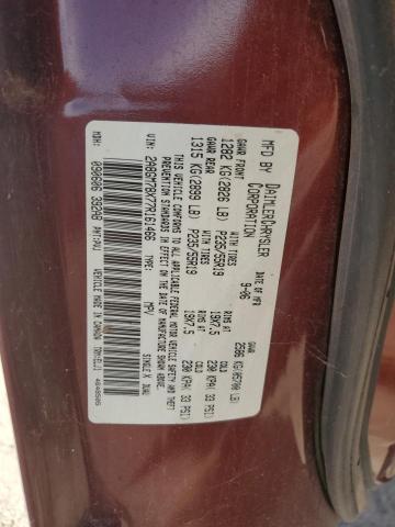 2A8GM78X77R161466 - 2007 CHRYSLER PACIFICA LIMITED MAROON photo 13