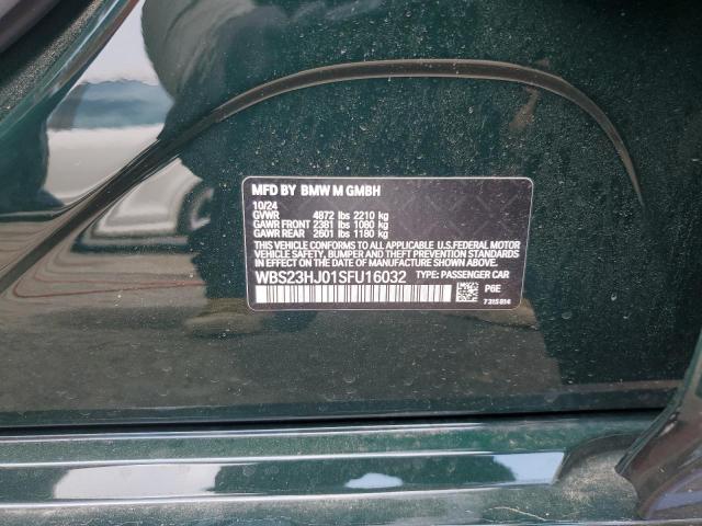 WBS23HJ01SFU16032 - 2025 BMW M3 COMPETITION GREEN photo 12