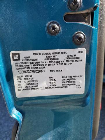 1GCHK23DX6F238371 - 2006 CHEVROLET SILVERADO K2500 HEAVY DUTY TEAL photo 12