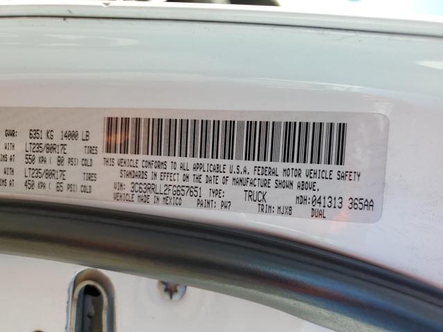 3C63RRLL2FG657651 - 2015 RAM 3500 SLT WHITE photo 12