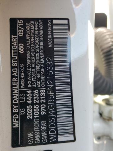 WDDSJ4GB5FN215332 - 2015 MERCEDES-BENZ CLA 250 4MATIC WHITE photo 12