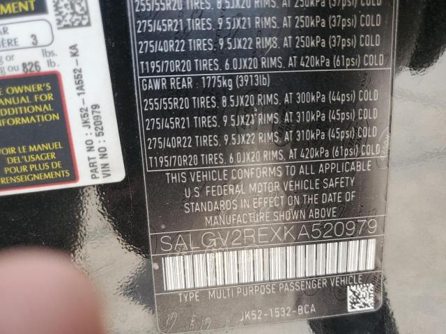 SALGV2REXKA520979 - 2019 LAND ROVER RANGE ROVE AUTOBIOGRAPHY BLACK photo 13