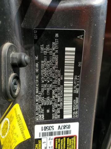 5TDDK3DC1CS040350 - 2012 TOYOTA SIENNA XLE გრაფიტი ფოტო 14