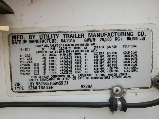 1UYVS2535H6945521 - 2017 UTILITY VS2RA თეთრი ფოტო 10