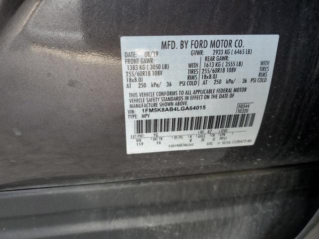 1FM5K8AB4LGA64015 - 2020 FORD EXPLORER POLICE INTERCEPTOR 灰色 照片 13