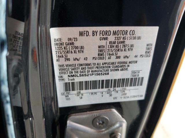 NM0LS6S21P1565268 - 2023 FORD TRANSIT CO XL BLACK photo 13