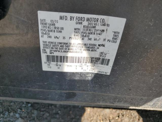 2FMPK3J80FBB08913 - 2015 FORD EDGE SEL 灰色 照片 14