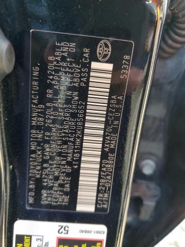 4T1B11HK2KU856652 - 2019 TOYOTA CAMRY L Qara foto 12