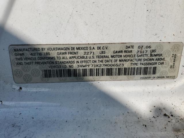 3VWPF71K27M006523 - 2007 VOLKSWAGEN JETTA 2.5 白色 照片 13
