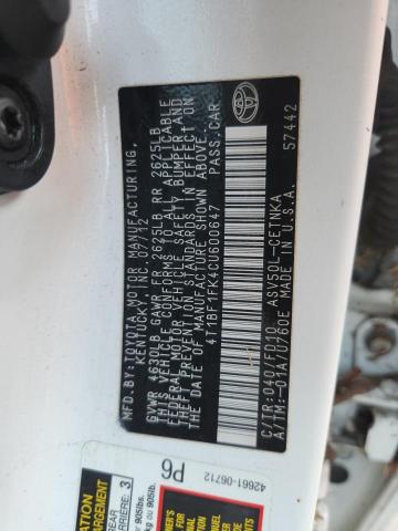 4T1BF1FK4CU600647 - 2012 TOYOTA CAMRY BASE WHITE photo 12