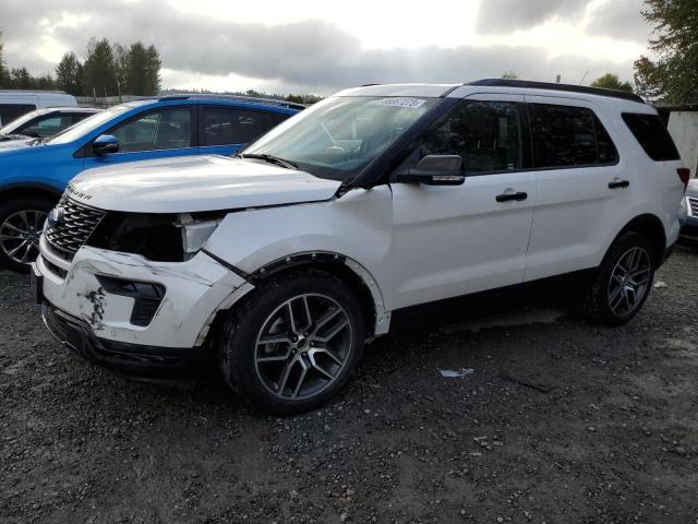 1FM5K8GT8KGA10361 - 2019 FORD EXPLORER SPORT WHITE photo 1