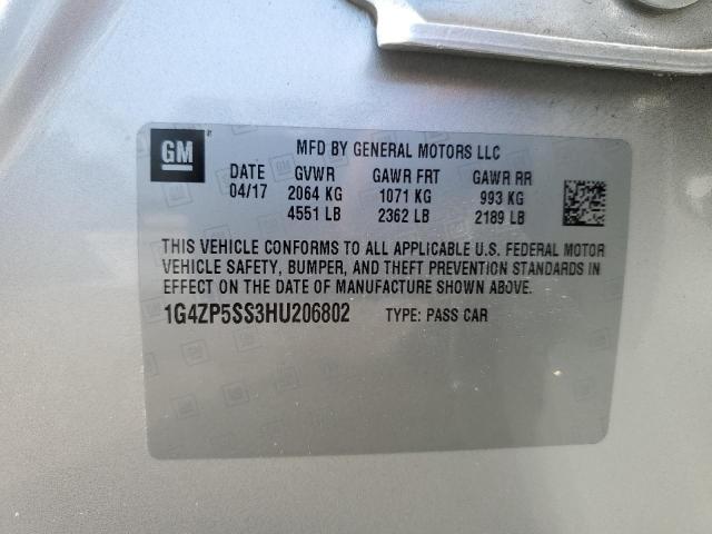 1G4ZP5SS3HU206802 - 2018 BUICK LACROSSE ESSENCE SILVER photo 12