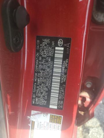 JTDKB20U783412430 - 2008 TOYOTA PRIUS RED photo 12