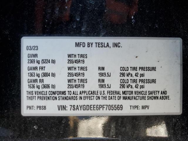 7SAYGDEE6PF705569 - 2023 TESLA MODEL Y 黑色 照片 21