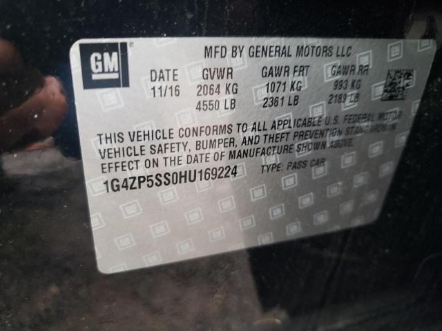 1G4ZP5SS0HU169224 - 2017 BUICK LACROSSE ESSENCE შავი ფოტო 12