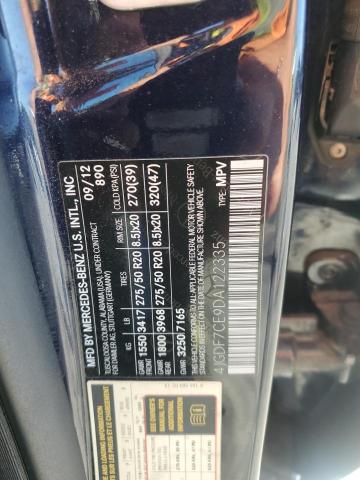 4JGDF7CE9DA122335 - 2013 MERCEDES-BENZ GL 450 4MATIC BLUE photo 13