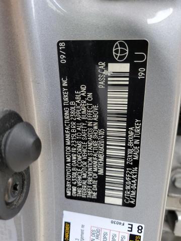 NMTKHMBX6KR074105 - 2019 TOYOTA C-HR XLE Gri fotoğraf 13
