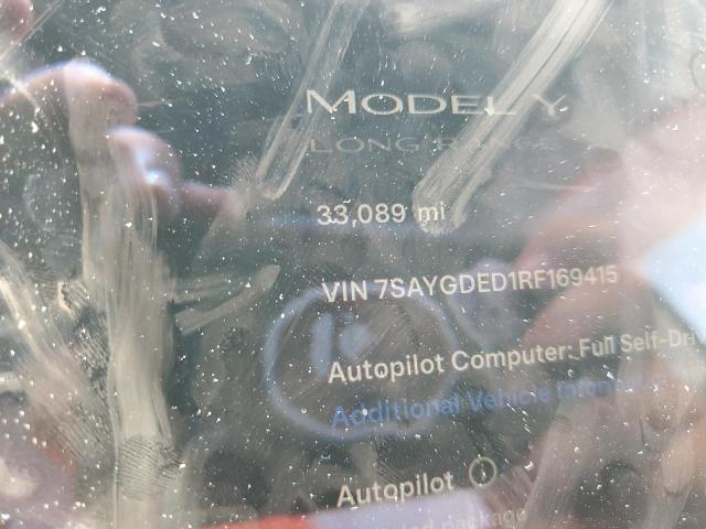 7SAYGDED1RF169415 - 2024 TESLA MODEL Y Ağ foto 9