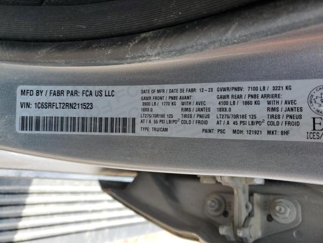 1C6SRFLT2RN211523 - 2024 RAM 1500 REBEL 银色 照片 13